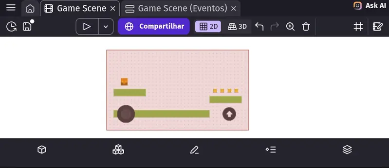 Interface do GDevelop